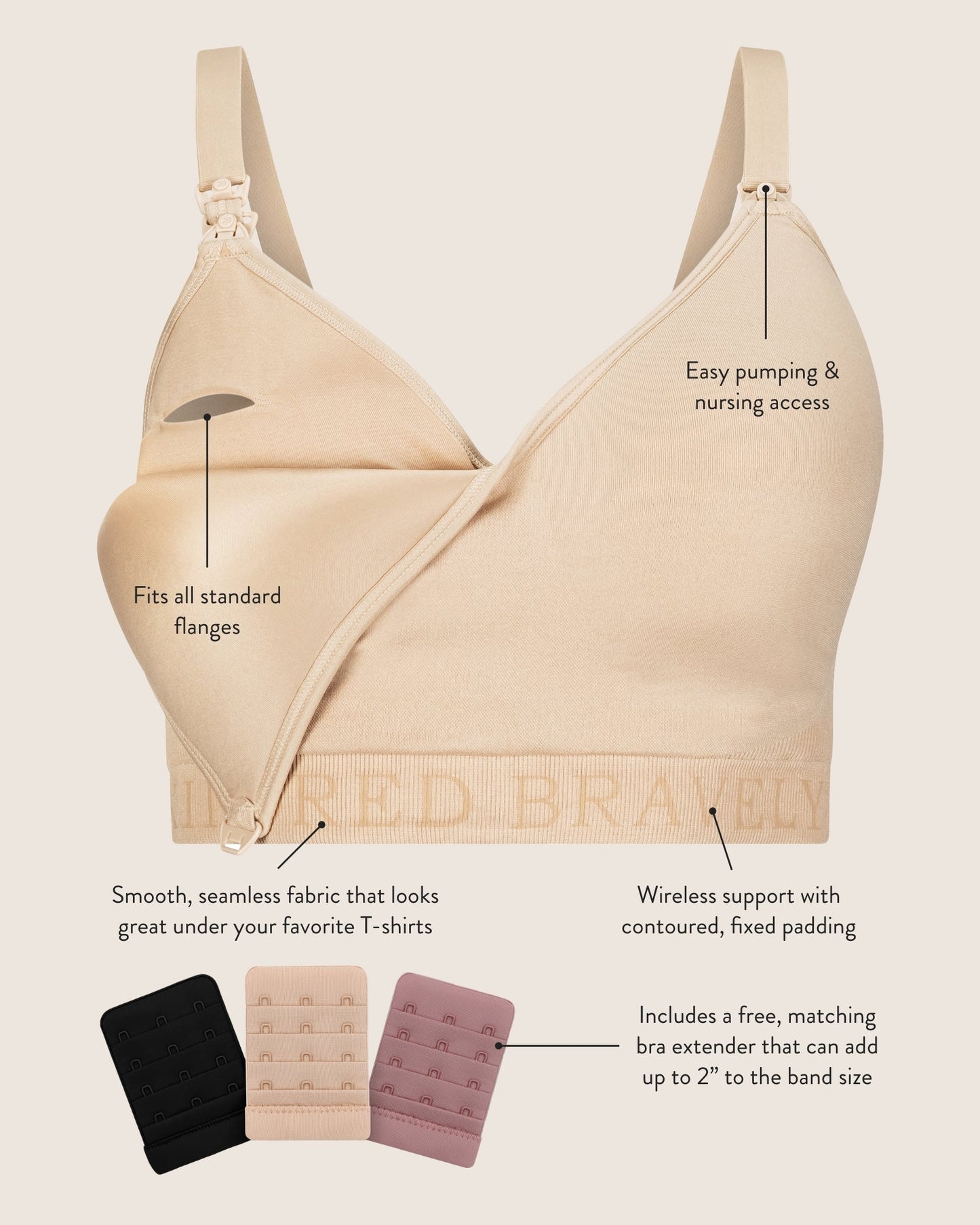 Kindred Bravely Contour Pumping & Nursing Bra in Beige