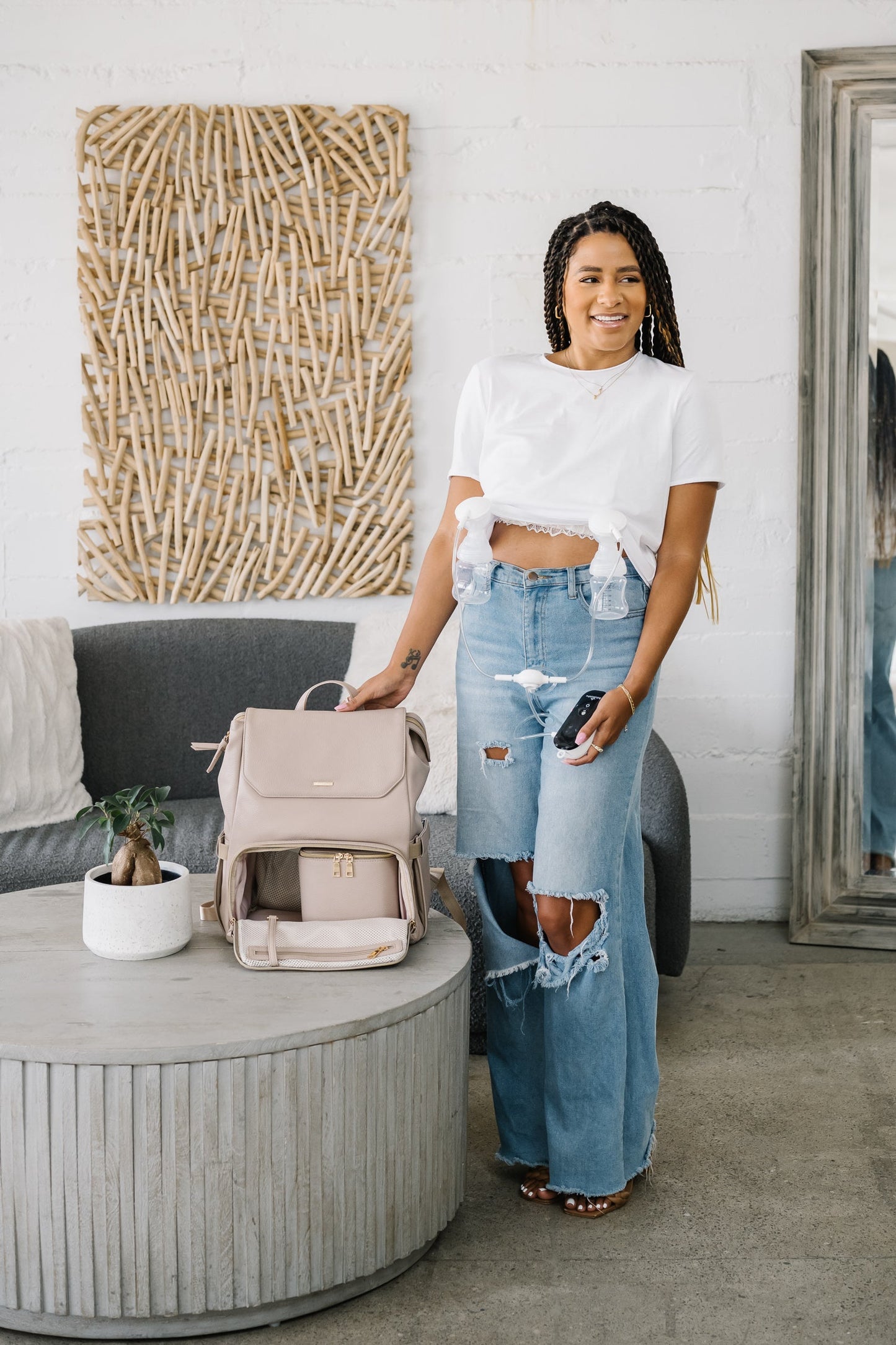 Radley Breast Pump Backpack - Stone